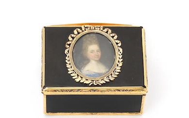 A Louis XV gold-mounted tortoiseshell box