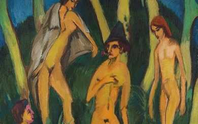 VIER AKTE UNTER BÄUMEN (FOUR NUDES UNDER TREES), Ernst Ludwig Kirchner