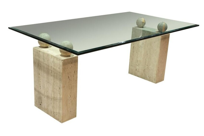 A Modern glass dining table