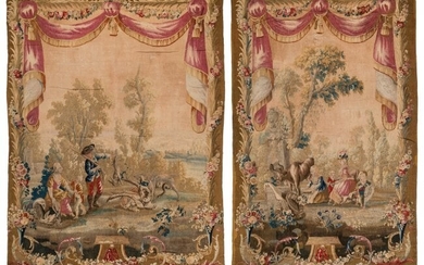 61014: A Near Pair of Aubusson Tapestries with Pastoral