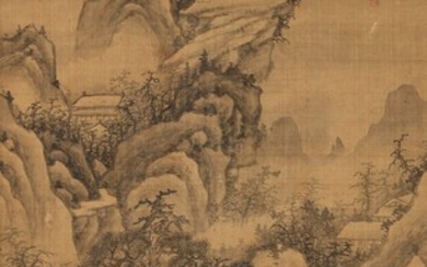 VISITING FRIENDS IN THE LOFTY MOUNTAINS, Huang Shenjin (Qing Dynasty)