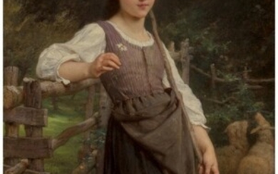 69014: Emile Munier (French, 1810-1895) The shepherdess