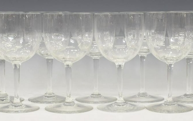 (9) BACCARAT MONTAIGNE OPTIC CRYSTAL WATER GOBLETS
