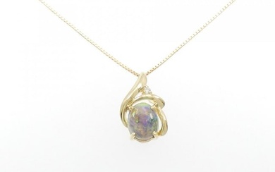 750YG K18YG Black Opal Necklace