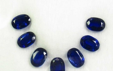 7.83 Ct Genuine 7 Deep Blue Kyanite Oval Necklace Set