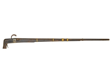 A 28 BORE CHINESE MATCHLOCK GUN (NIAO CHONG), QING DYNASTY, LATE 18TH/19TH CENTURY