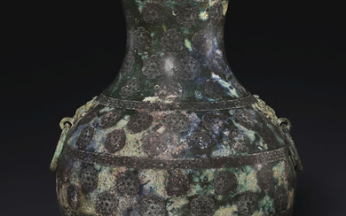 A BRONZE JAR AND COVER, HU, WARRING STATES PERIOD (475-221 BC)