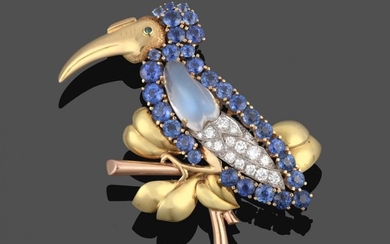 A Bird Brooch, by Cartier, modelled as a bird, possibly...