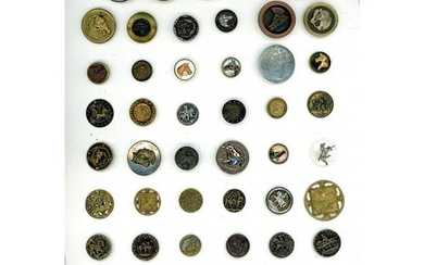 A CARD OF DIV 1 & 3 ASSORTED HORSE BUTTONS