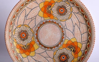 A CHARLOTTE RHEAD POTTERY CHARGER, decorated with bold