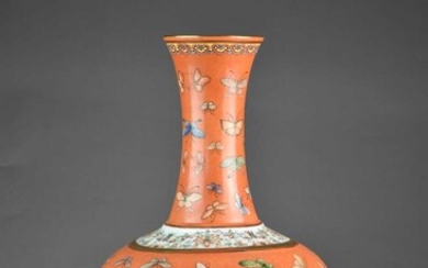 A Chinese 'Butterfly' bottle vase