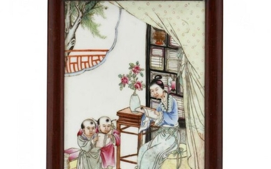 A Chinese Porcelain Plaque with Figural Scene