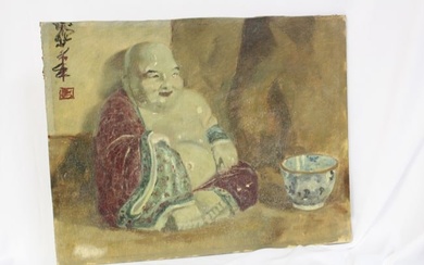 A Chinese Signed Oil on Board Painting