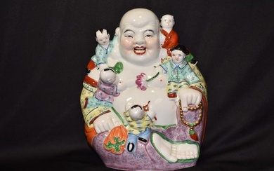 A Chinese Vintage Buddha with Children