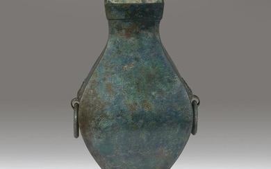 A Chinese archaic bronze vessel, Fanghu, Han Dynasty