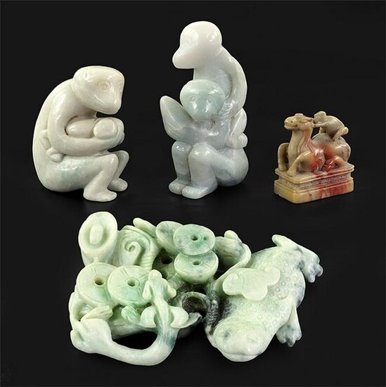A Collection of Chinese Carved Stone Items.