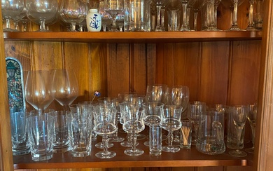 A Collection of Glassware including Tumblers, Wine & Champagne Glasses