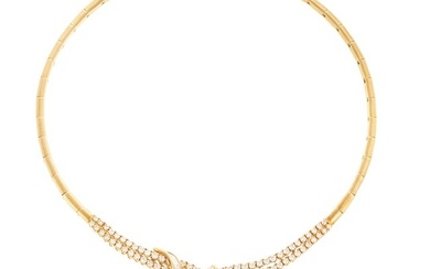 A Elegant Diamond Necklace & Earrings in 14K & 18K