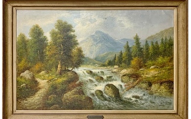 A. FICHTNER (XIX) Oil on Canvas Landscape Painting