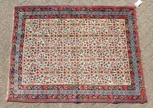 A FINE PERSIAN SIRJAN AFSHAR RUG with an allover