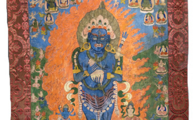 A Fine Thangka, Prob. Mahkala, Tibet, 18th-19th Century
