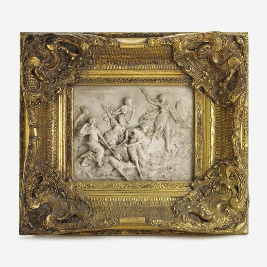 A French Composition Marble Wall Plaque After Martin