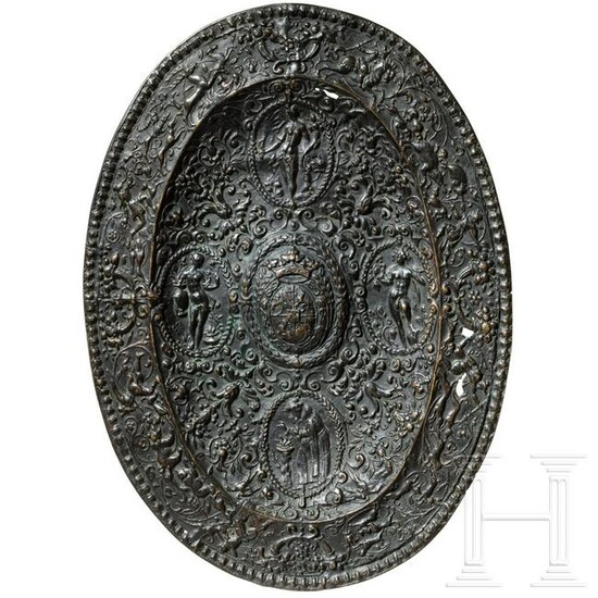 A French cast-bronze ornamental plate, circa 1600 or