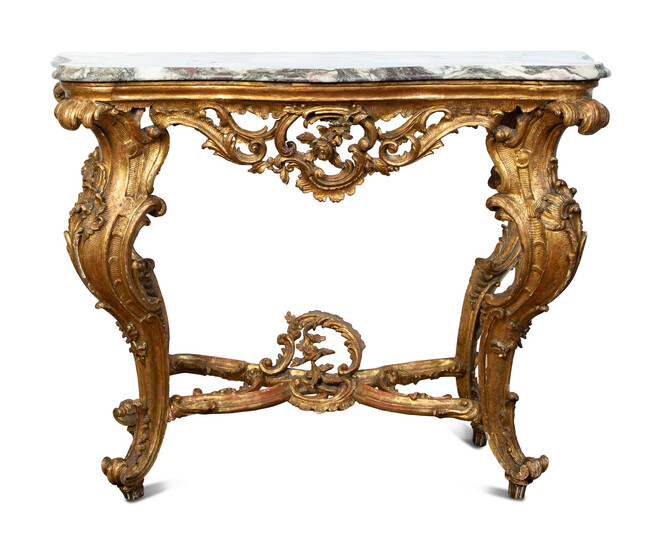 A Genovese Carved Giltwood Console Table