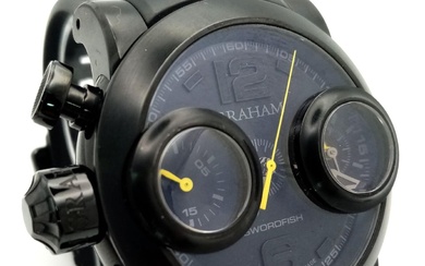A Graham Swordfish Chronograph Automatic Gents Watch. Black rubber...