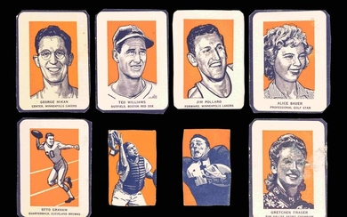 A Group of Eight 1952 Wheaties Sports Cards (Including