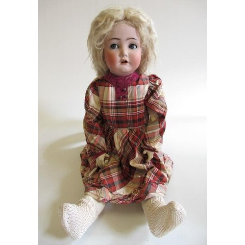 A Kammer & Reinhardt bisque socket head flirty doll, with bl...