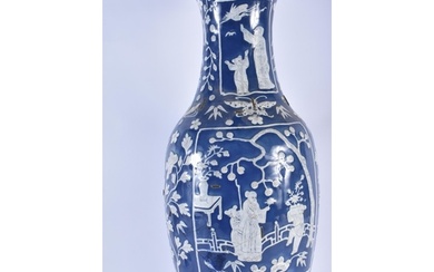 A LARGE 19TH CENTURY CHINESE POWDER BLUE GLAZED PORCELAIN VA...