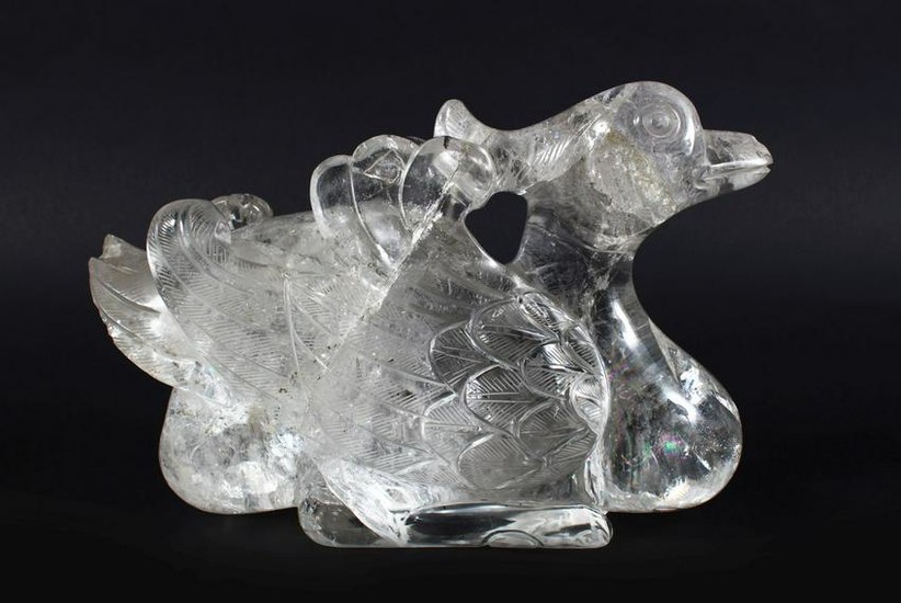 A LARGE EARLY 18TH CENTURY CHINESE CARVED ROCK CRYSTAL