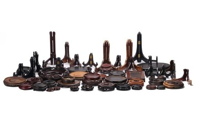 A LARGE GROUP OF HARDWOOD STANDS