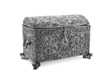 A Large South American Silver Coffer