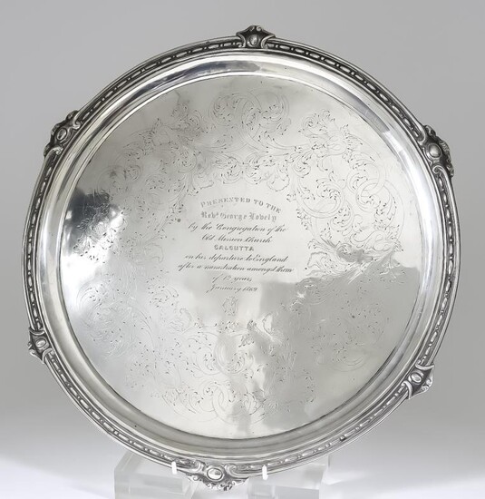 A Mid 19th Century Indian Silver Circular Salver, by...