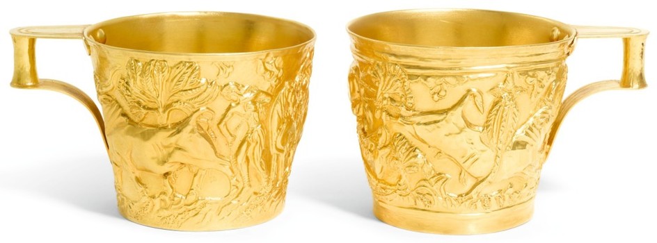 A PAIR OF MODERN VAPHIO GOLD CUPS, ZOLOTAS, ATHENS