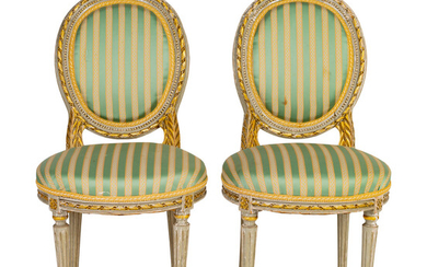 A Pair of Louis XVI Style Painted Side Chairs