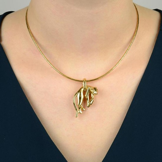 A 'Panthere' pendant, with fancy-link chain, by