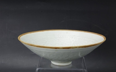 A Qingbai Glazed Yingqing Porcelain Bowl with Child and