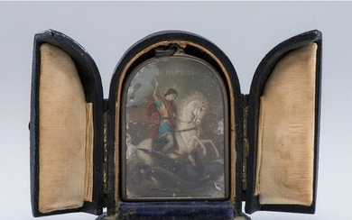 A Russian Miniature Icon of St. George & the Dragon