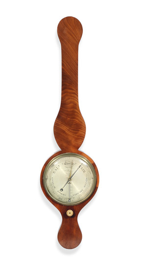 A S. Bregazzi mahogany banjo barometer