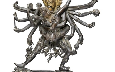 SOLD. A Sino-Tibetan bronze figure of Chakrasamvara with consort Vajrayogini. Qianlong 1736-1795. Weight 1655 g. H. 20 cm. – Bruun Rasmussen Auctioneers of Fine Art