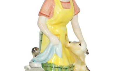 A Soviet Porcelain WWII Figurine Lady with Calf