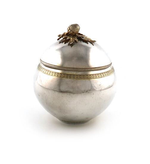 A Turkish parcel-gilt silver pot and cover