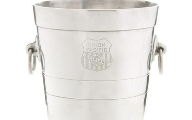 A UNION PACIFIC RR ICE BUCKET WITH OVERLAND ROUTE LOGO