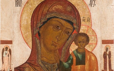 A VERY LARGE ICON SHOWING THE KAZANSKAYA MOTHER OF GOD...