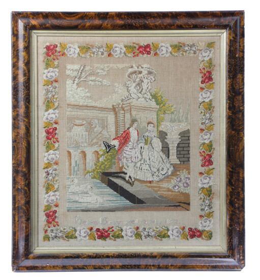 A VICTORIAN NEEDLEWORK PICTURE
