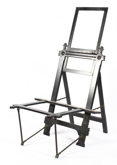 A Victorian Aesthetic Movement ebonised travelling easel, late 19th century