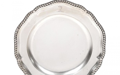 A Victorian Silver Dinner-Plate, by Robert Garrard, London, 1865, shaped...